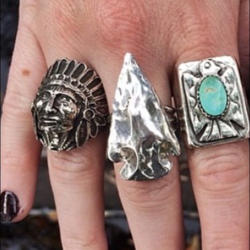 SKYDOG JEWELRY Arrowhead Sterling Silver Sz 7 Ring